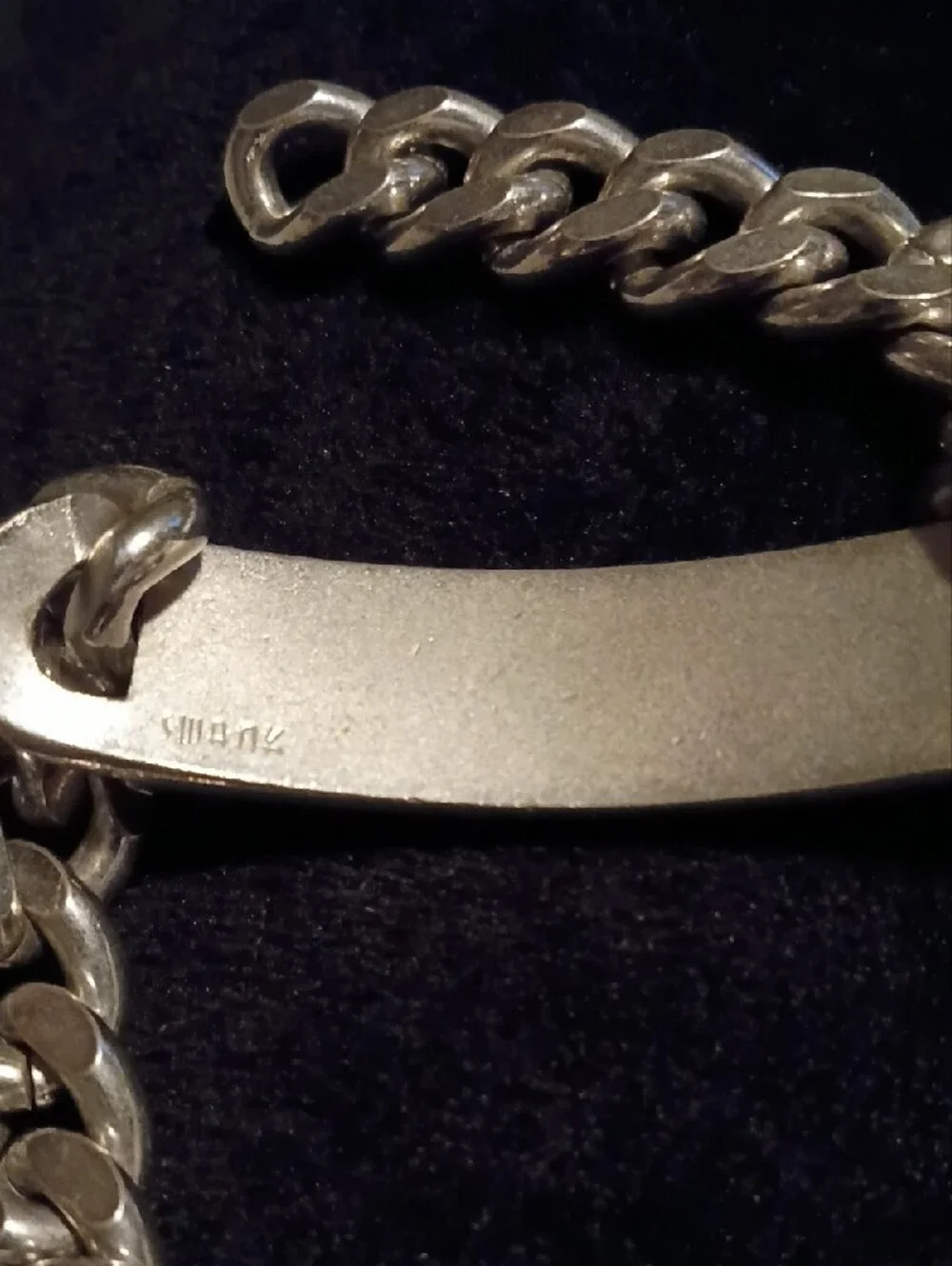 Vintage SWANK Men’s ID Bracelet Silver Tone  Curb Chain Retro